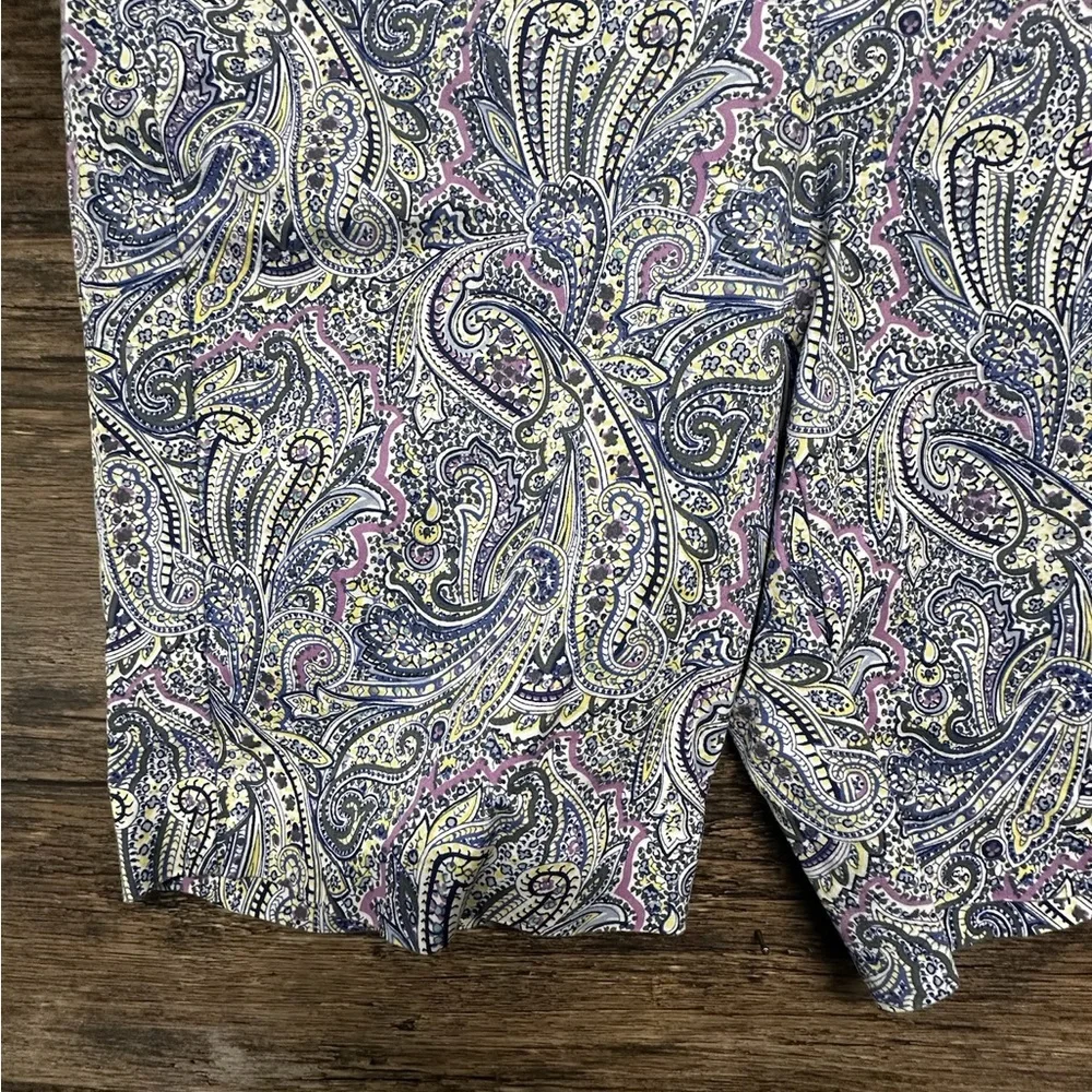 Talbots Blue and Purple Bermuda Shorts with Paisley Print - Picture 9 of 11